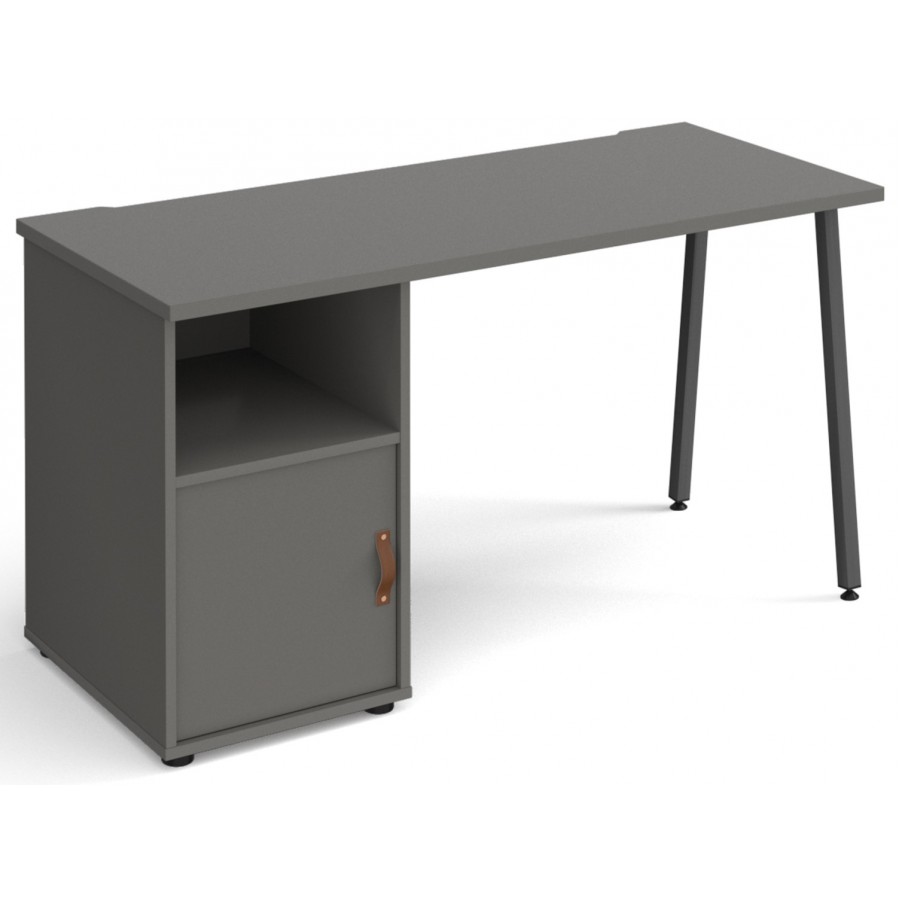 Sparta Straight Desk With Pedestal and Cupboard Door